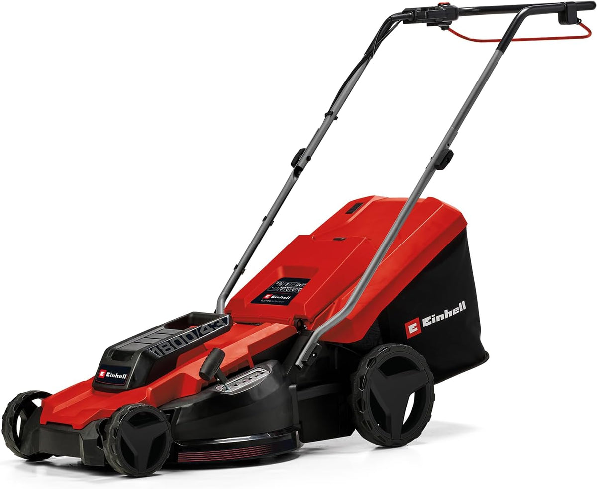 Einhell Elektro Rasenmäher, 20–65 mm, 50 L, 1.800 W, 800 m², klappbar, höhenverstellbar, Rot/Schwarz