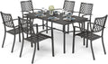 Gartenmöbel-Set, aus Metall, für den Garten und die Terrasse, Schwarz, PHI VILLA
