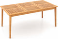 Esstisch, 170 × 90 cm, mit Sonnenschirmöffnung, für den Garten und die Terrasse, Holz, FANTASK