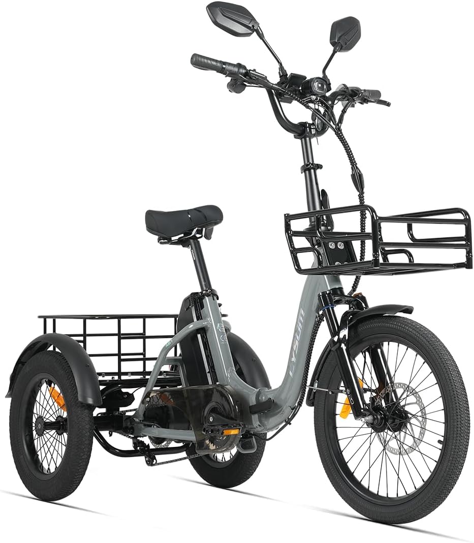 cysum AG1 PRO E-Bike, 48 V, 20 Ah, 16 Zoll, klappbar, mit LED, Grau/Schwarz