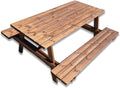Picknicktisch, 180 × 165 × 78 cm, aus Kiefernholz, Braun, SUNWOOD