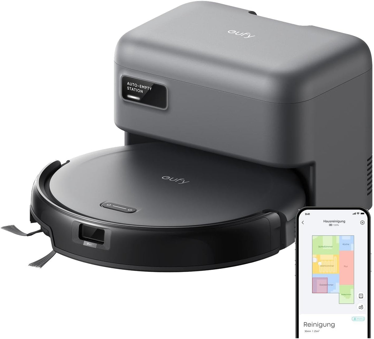 eufy C10 Saugroboter, 7,3 cm, Schwarz/Grau