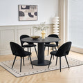 Essgruppe, 115 cm, für das Wohnzimmer und die Küche, aus Stoff, Schwarz, HJhomeheart