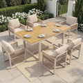 Essgruppe, verstellbar, für den Garten, Beige/Holz, Lahoomu