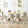Essgruppe, 140 × 80 × 76 cm, für das Wohnzimmer und die Küche, Beige/Schwarz, LEWE