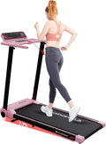 CITYSPORTS Elektrisches Laufband Tablet, 12 km/h, klappbar, mit LED, für das Büro, Rosa/Schwarz