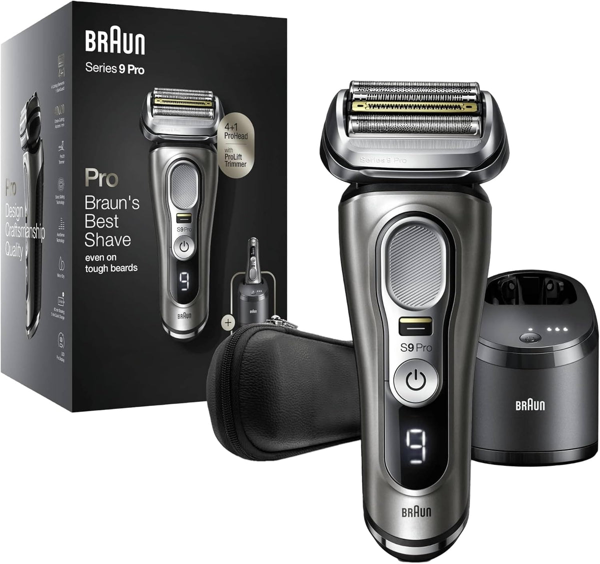 Braun Pro Premium Folienrasierer, wasserdicht, Silber/Schwarz