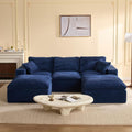 Sofa, 268 cm, aus Stoff, für das Wohnzimmer, Navyblau, Litbird