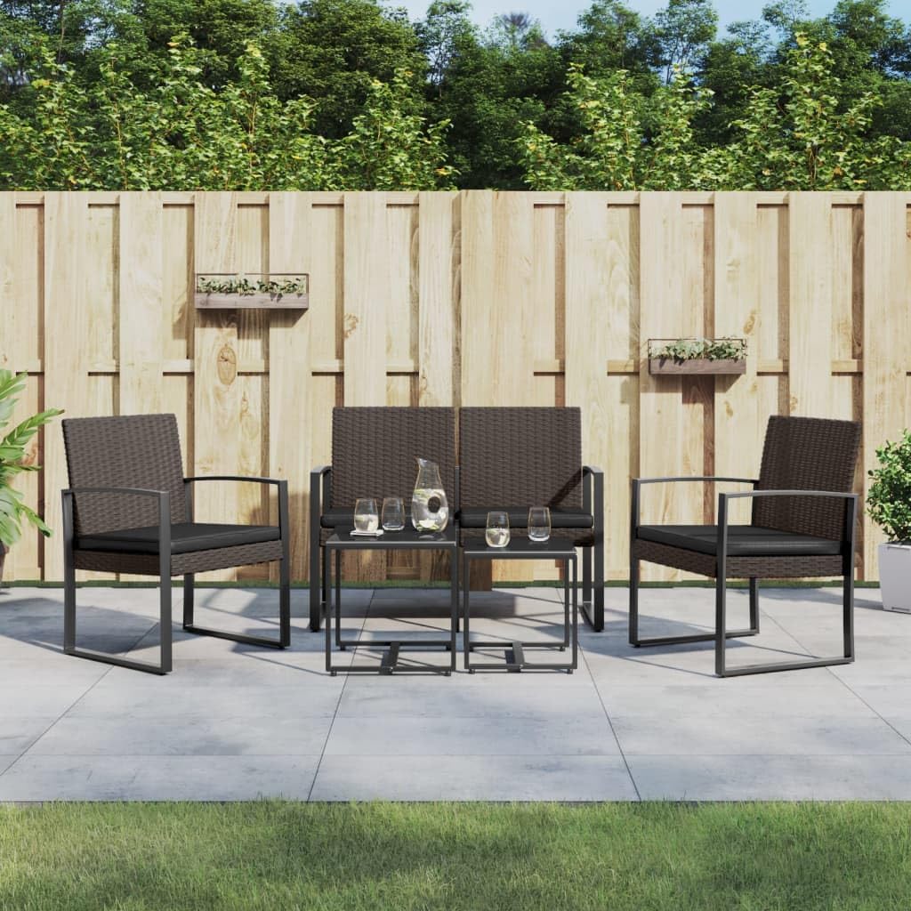 Gartenmöbel-Set, wasserdicht, aus Polyrattan, für den Garten und die Terrasse, Braun/Schwarz, ShGaxin