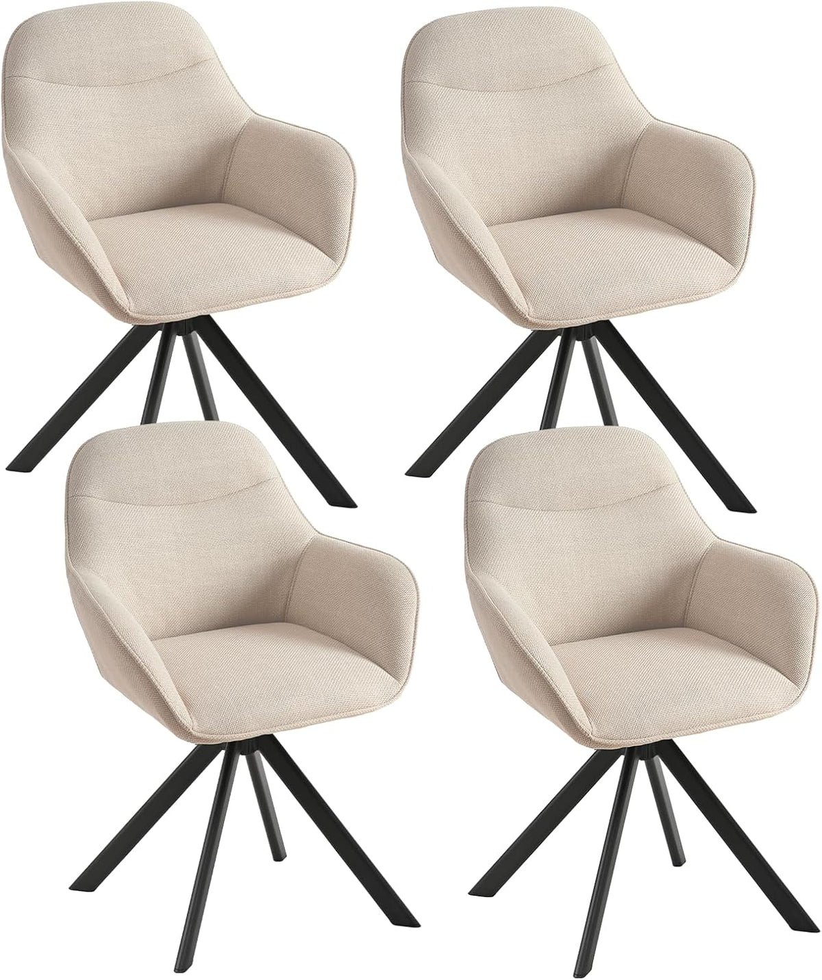 Goeurvant Esszimmerstühle, für das Wohnzimmer und die Küche, Beige/Schwarz