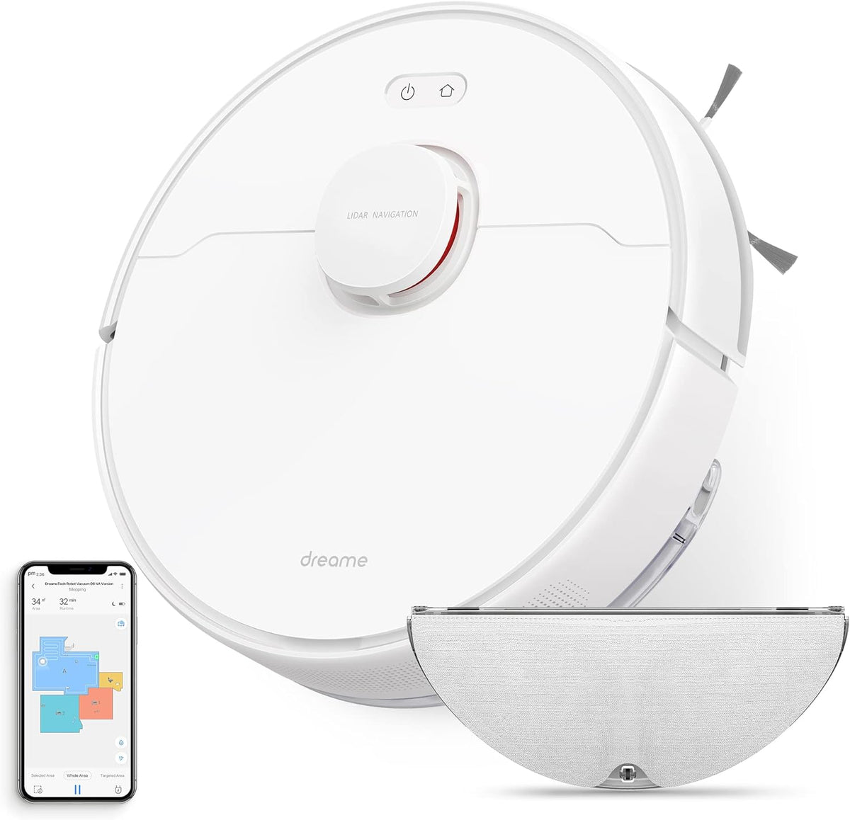 dreame D9 MAX Saugroboter, bürstenlos, mit 3D-LiDAR, Weiß