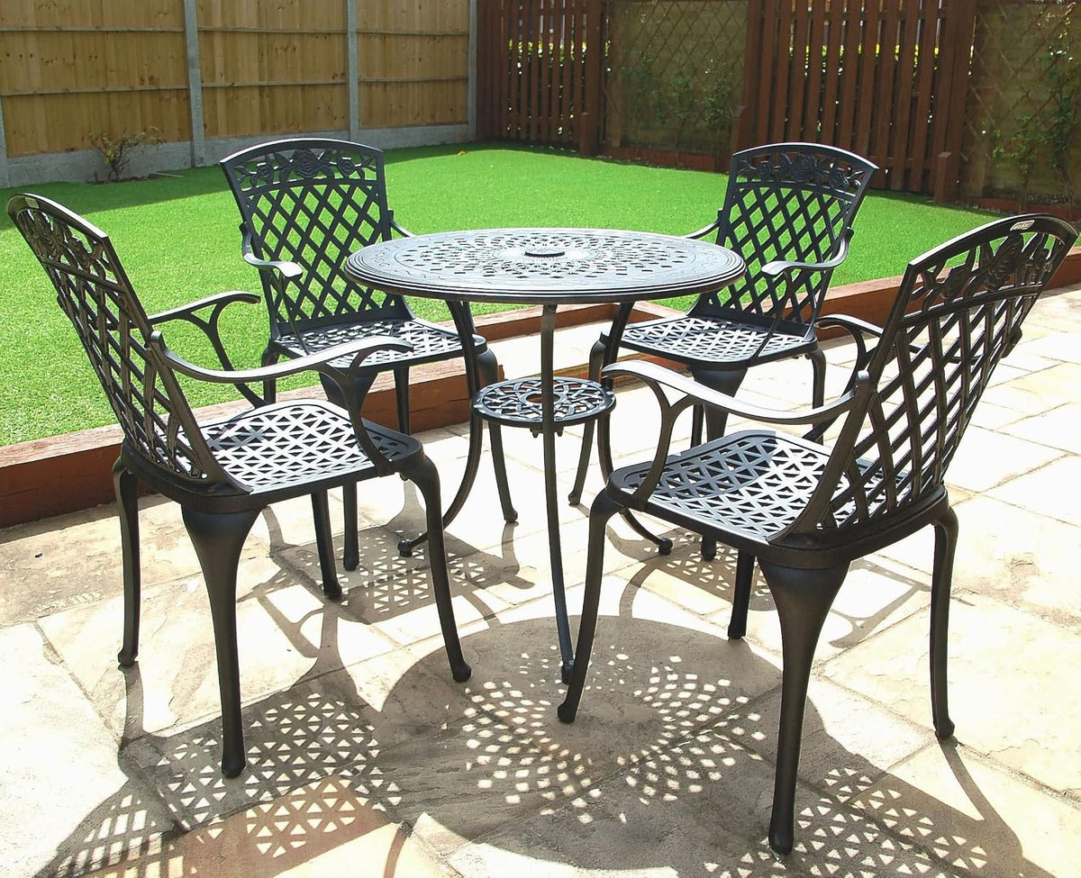 Essgruppe, 80 cm, aus Aluminium, für den Garten, Bronze, Lazy Susan