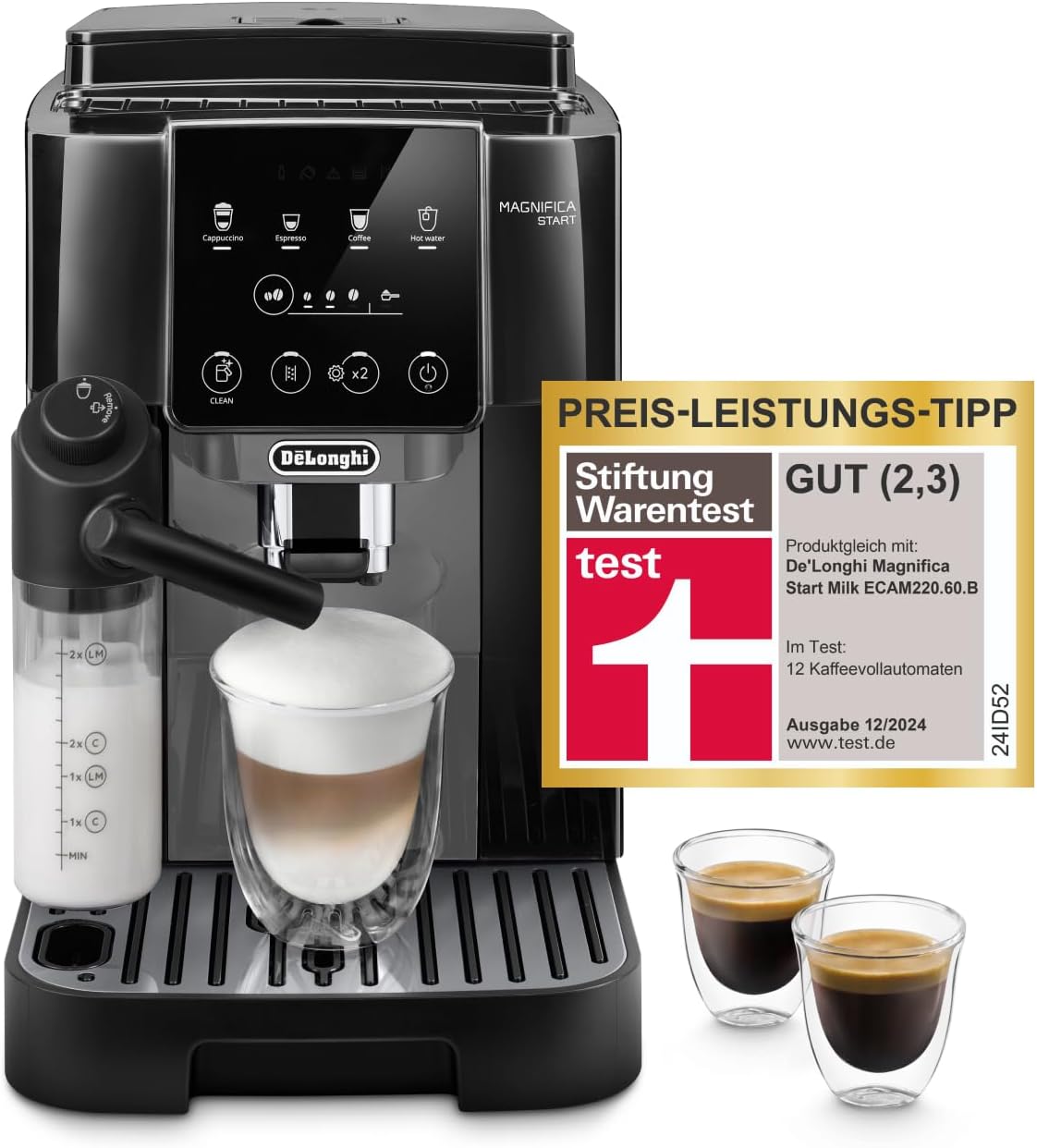 Melitta ECAM222.60.BG Kaffeevollautomat, Schwarz/Grau