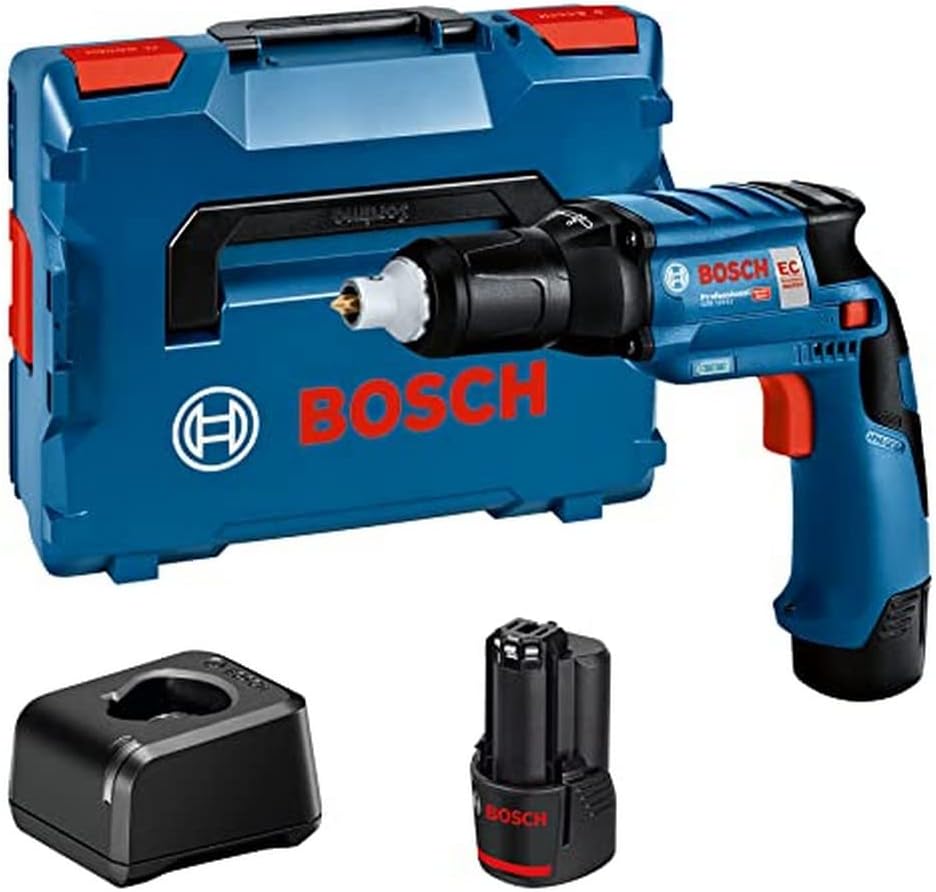 Bosch Professional 12V System Akku-Bohrschrauber, 2.0 Ah, bürstenlos, Blau/Schwarz/Rot