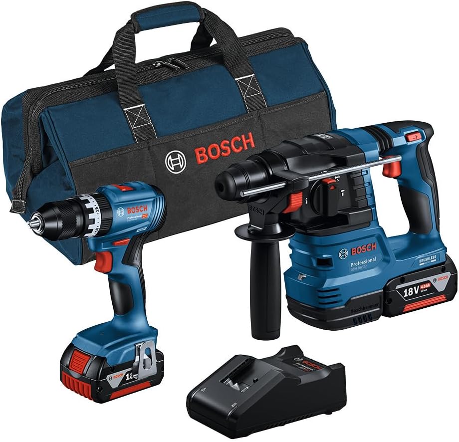Bosch Akku-Bohrschrauber, 18 V, 4.0 Ah, Blau/Schwarz/Rot