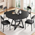 Essgruppe, 120 × 120 × 76 cm, wasserabweisend, mit Stauraum, für die Küche, Schwarz, Jocoevol