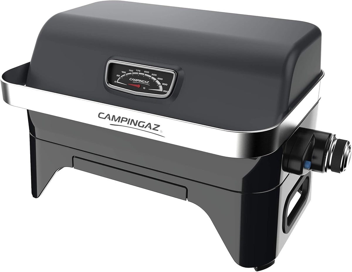 Campingaz Attitude2go Erdgasgrills, für den Balkon und Camping, Schwarz/Silber