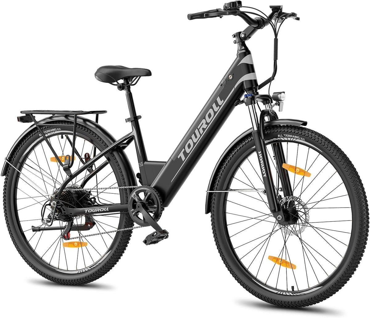 Touroll J1 E-Bike, 250 W, 561.6 Wh, mit LED, Schwarz