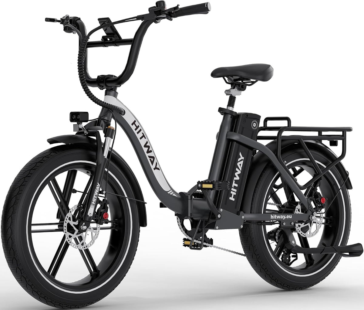 HITWAY BK6SPRO E-Bike, 250 W, 48 V, 18 Ah, klappbar, bürstenlos, Schwarz/Grau