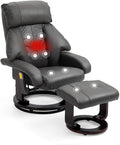 Mingone Sessel, verstellbar, mit Timer, für das Wohnzimmer, aus Kunstleder und Leder, Grau