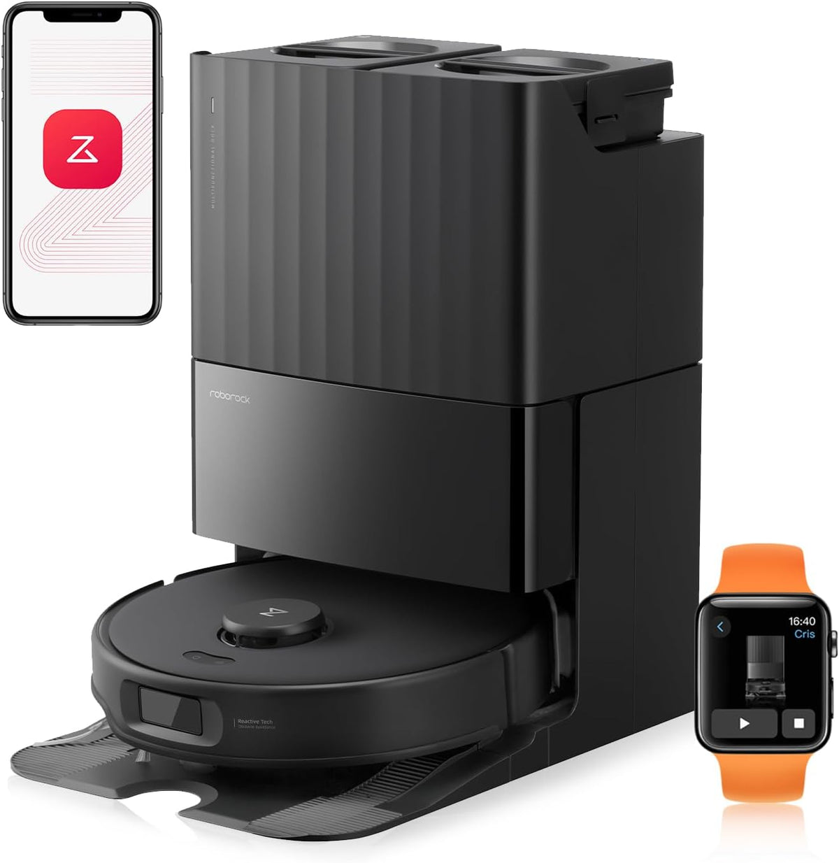 roborock S5A Saugroboter, 75 °C, verstellbar, Schwarz