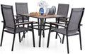 Bistrosets, 4 cm, aus Aluminium und Stoff, mit Sonnenschirmöffnung, für den Garten und die Terrasse, Schwarz/Grau, MFSTUDIO