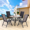 Gartenmöbel-Set Polyrattan, 94 cm, mit Sonnenschirmöffnung, verstellbar, mit Liegeposition, aus Polyrattan, für den Garten und die Terrasse, MFSTUDIO