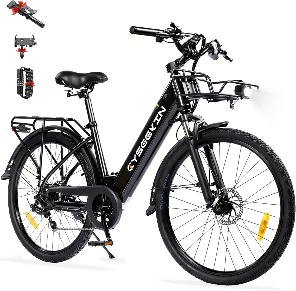 Cyseekin S10 E-Bike, 250 W, 48 V, 499,2 Wh, höhenverstellbar, bürstenlos, Schwarz