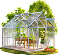Gewächshaus, 250 × 190 cm, 4,8 m², 7,7 m³, klappbar, aus Aluminium, für den Garten, Silber/Klar, Gardebruk