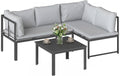 Outsunny Gartenmöbel-Set, 16 cm, verstellbar, für den Garten und die Terrasse, Grau