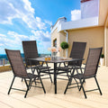 Gartenmöbel-Set Polyrattan, 94 cm, aus Stahl und Metall, mit Sonnenschirmöffnung, verstellbar, mit Liegeposition, für den Garten und die Terrasse