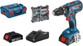 Bosch Professional 18V System Akku-Bohrschrauber, 2.0 Ah, Blau/Schwarz/Rot