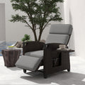 Beistelltisch, verstellbar, wasserdicht, klappbar, für den Garten und die Terrasse, aus Polyrattan, Grau/Dunkelbraun, UDPATIO
