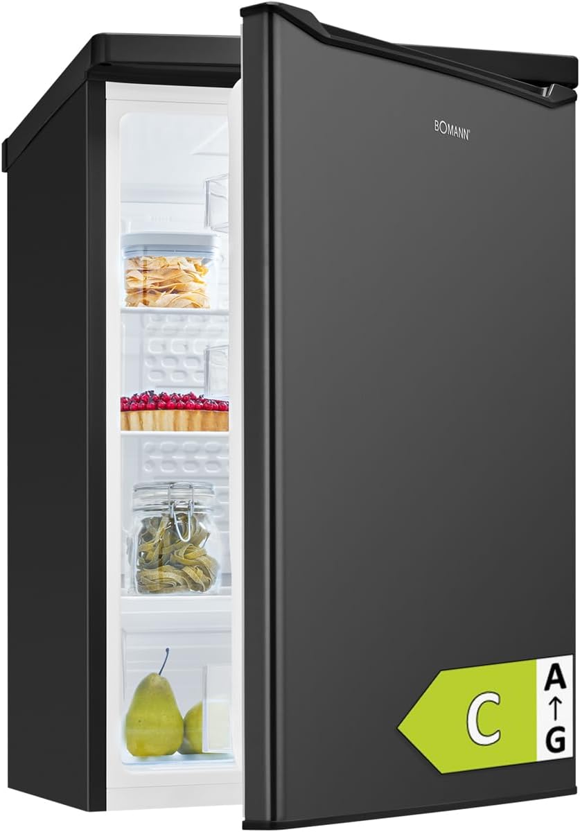 Kühlschrank, 0–8°C, 126 L, 35 dB, 85 cm, Schwarz, Bomann