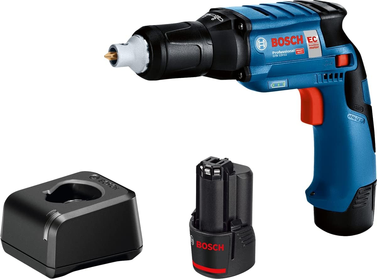 Bosch Professional 12V System Akku-Bohrschrauber, 2.0 Ah, bürstenlos, Blau/Schwarz/Rot