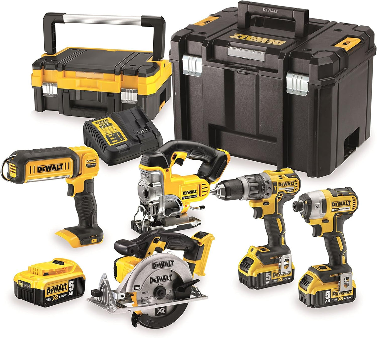 DEWALT Werkzeugsets, mit LED, bürstenlos, Schwarz/Gelb
