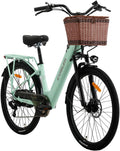 E-Bike, 250 W, 48 V, 10,4 Ah, Mintgrün/Braun/Schwarz, cysum