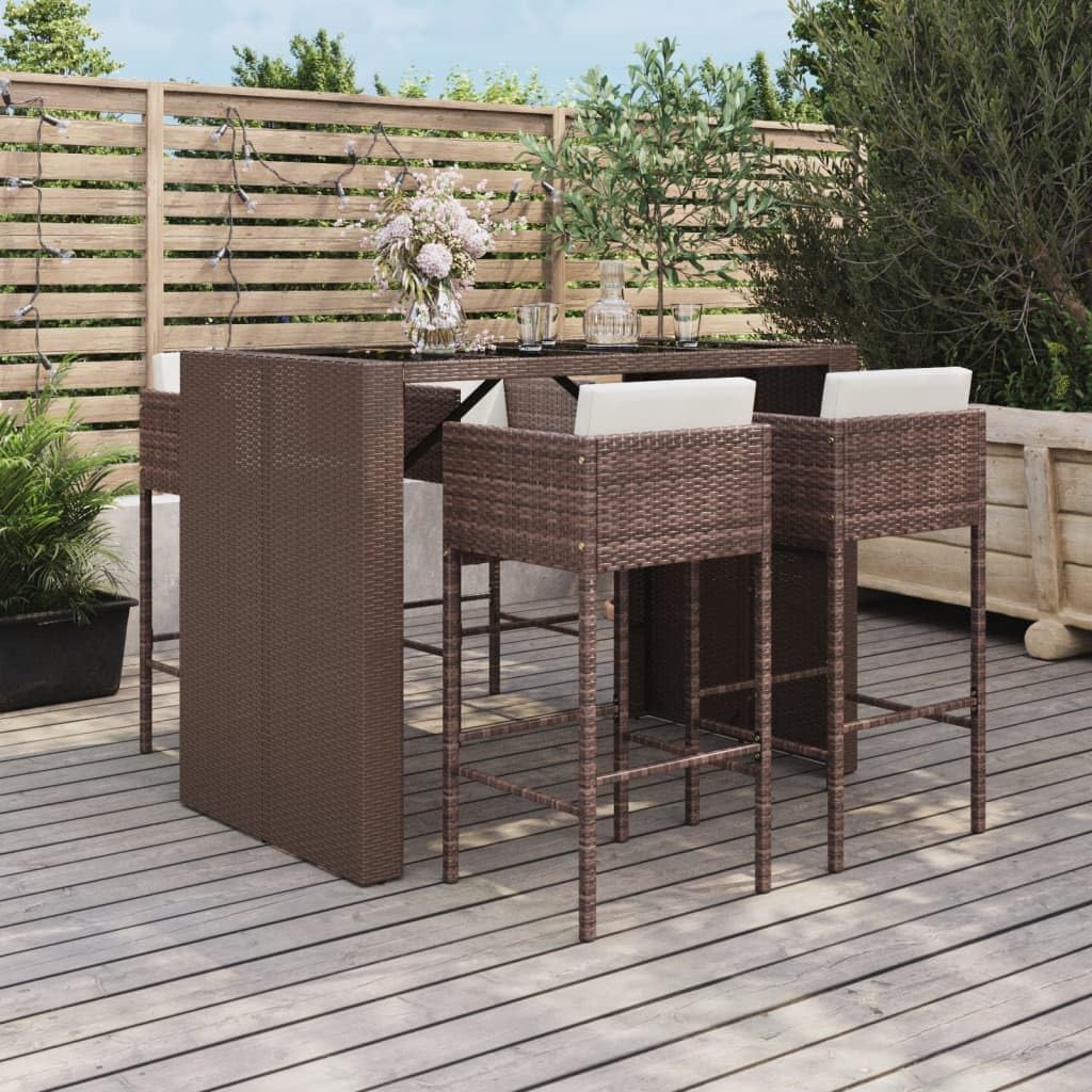 Gartenmöbel-Set, aus Polyrattan, für den Garten, Braun/Weiß, ShGaxin
