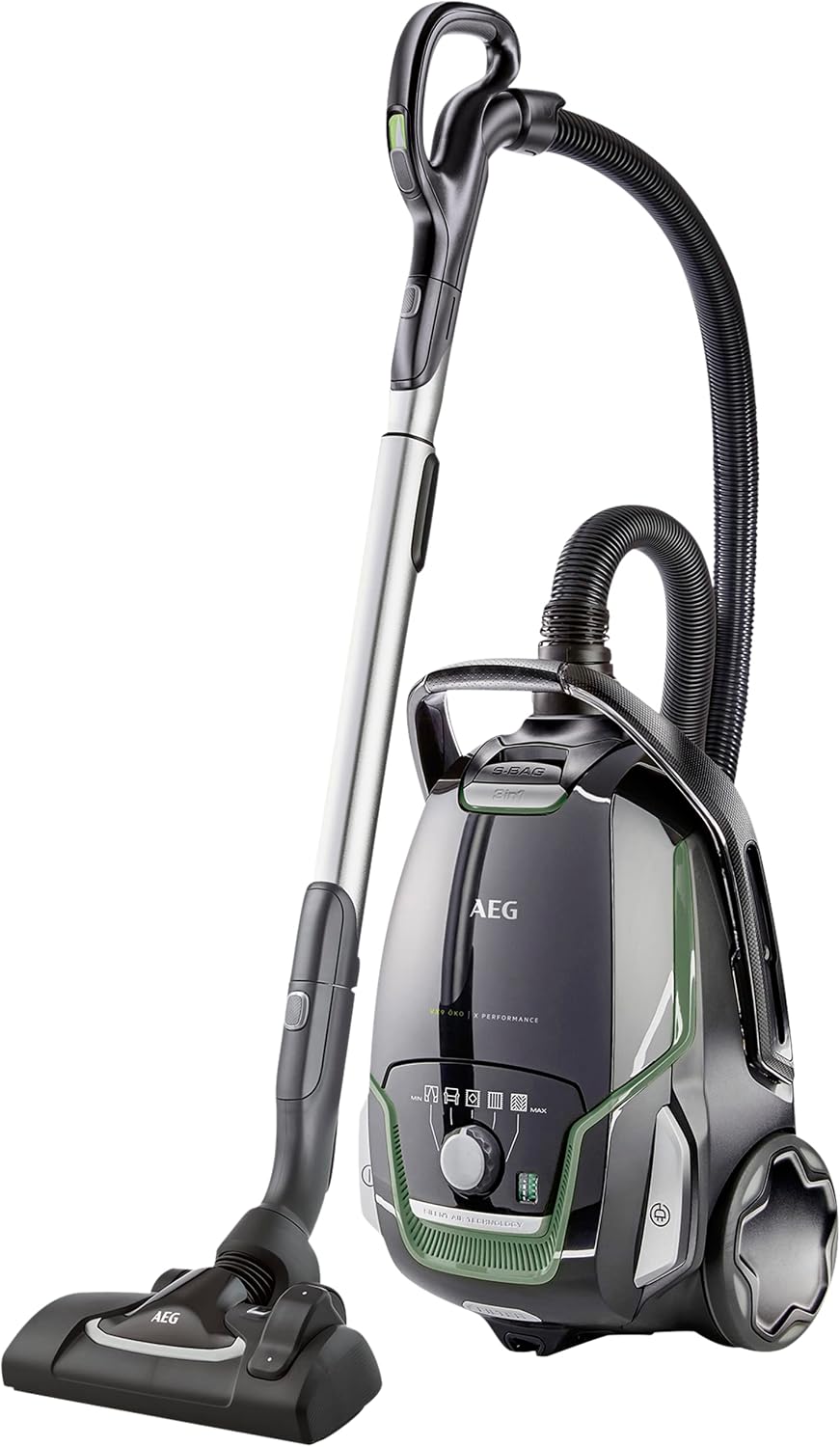AEG VX9-2-ÖKO Staubsauger, 5 l, 65 dB, 12 m, Schwarz/Grün