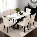 Sessel 6X Esszimmerstühle 6er Set, verstellbar, für das Wohnzimmer und das Schlafzimmer, Weiß/Schwarz, YU YUSING