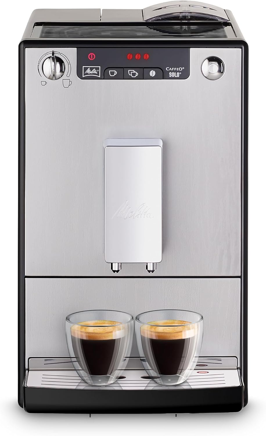 Kaffeevollautomat Solo, höhenverstellbar, Silber/Schwarz, Melitta