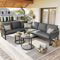 Gartenmöbel-Set, wasserabweisend, höhenverstellbar, für den Garten und die Terrasse, Grau, TOBIDOEN