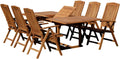 Gartenmöbel-Set, 180–240cm, klappbar, verstellbar, für den Garten, Braun, ASS