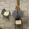 Essgruppe, 88 cm, aus Aluminium, für den Garten, Bronze/Beige, Lazy Susan