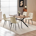 Essgruppe, 140 × 80 × 73 cm, für das Wohnzimmer und die Küche, Dunkle Holzmaserung/Beige, WAFTING