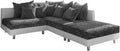 Sofa, Weiß/Schwarz, DELIFE