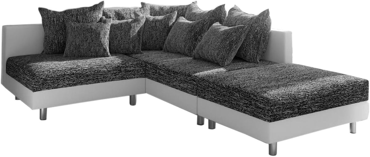 Sofa, Weiß/Schwarz, DELIFE