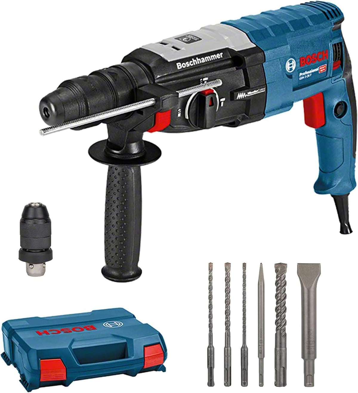 Bosch Professional Bohrhammer GBH 2 Bohrhämmer, 28 mm, Blau/Schwarz/Rot