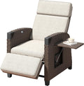 Liegen Relaxliege Liegesessel, verstellbar, wasserabweisend, klappbar, für den Garten und die Terrasse, aus Polyrattan, Beige/Braun, Amopatio