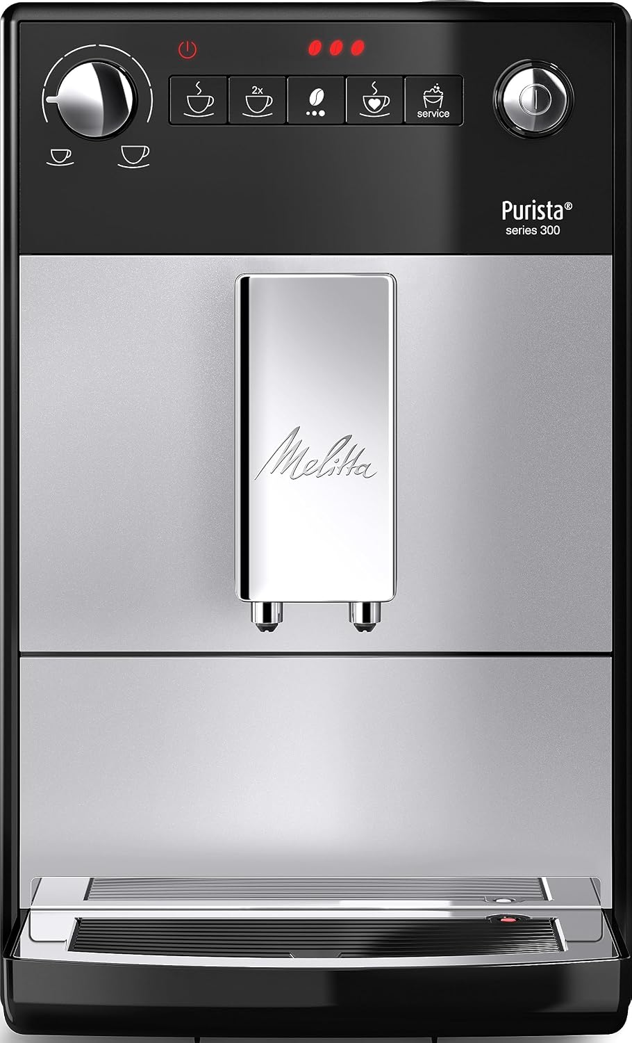 Kaffeevollautomat Purista, verstellbar, höhenverstellbar, Silber/Schwarz, Melitta